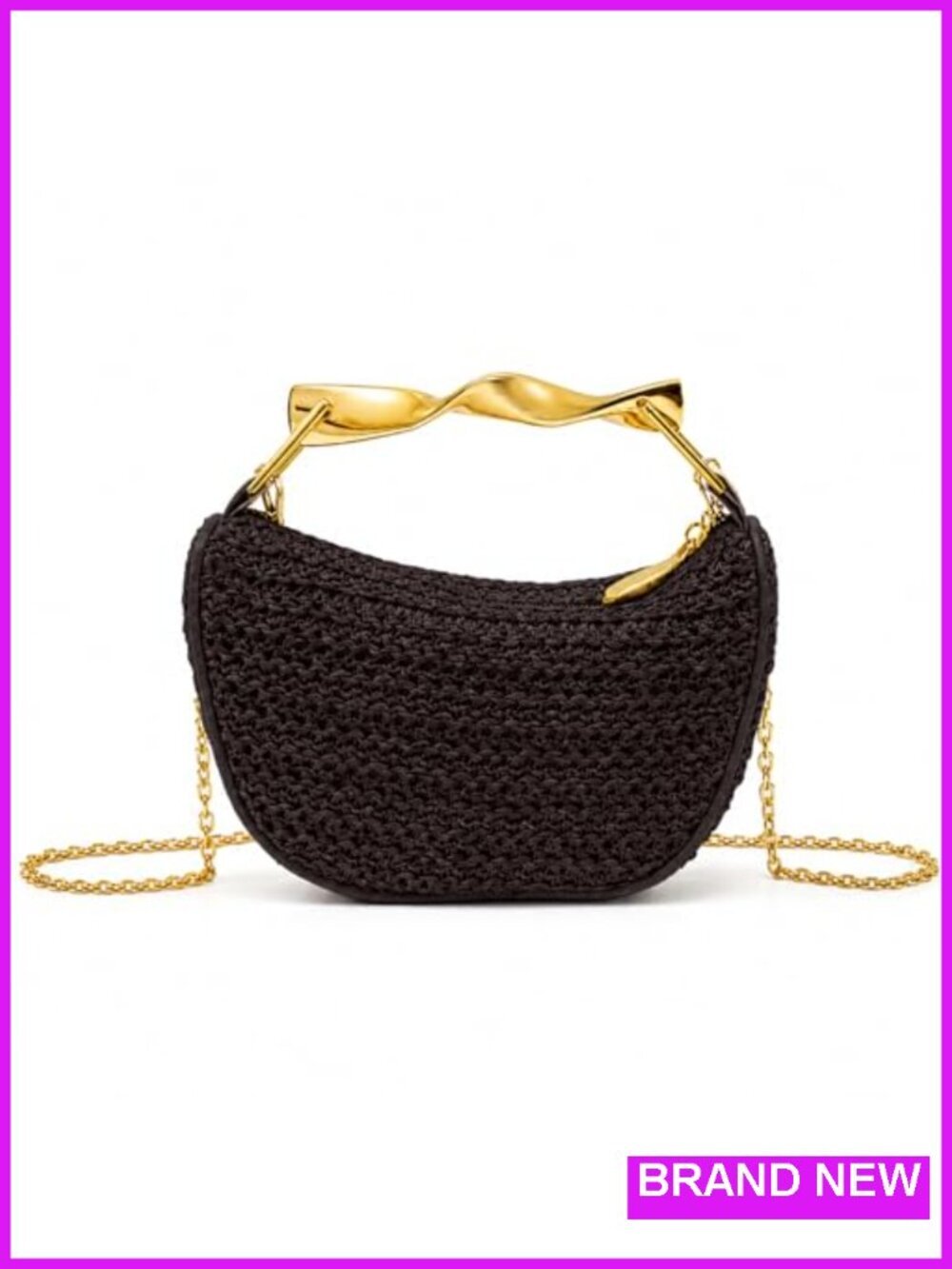 Woven Straw Crossbody Bag, Handcrafted Summer Purse for Beach Vacation Travel